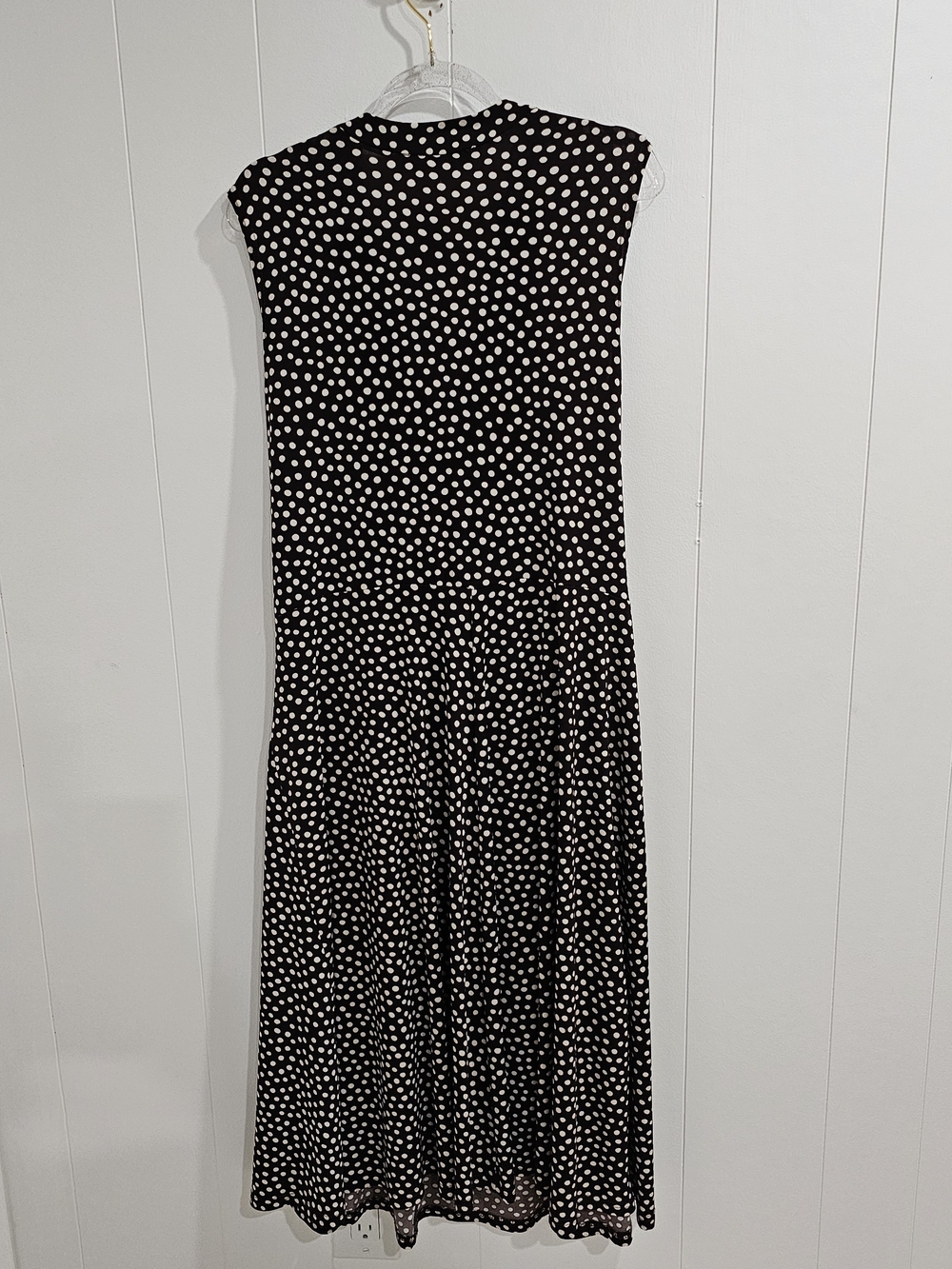 Penningtons Chocolate Brown Polka Dot Midi Dress Retro Pinup Cottagecore Office - Picture 8 of 11